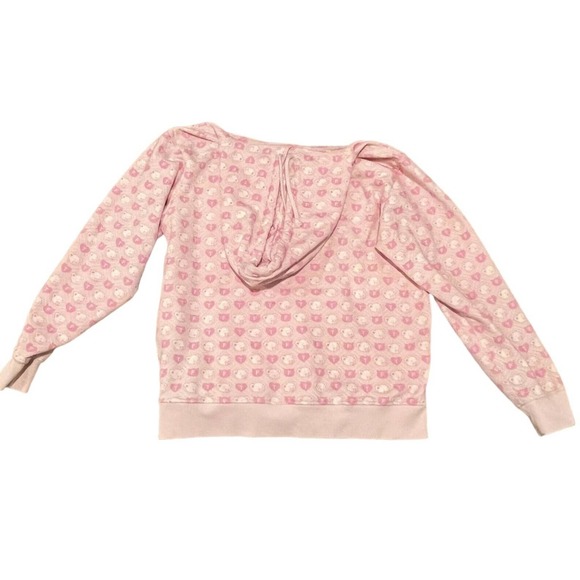 Teddy Fresh Sweatshirt Hoodie Pink All Over Print Argyle Pink Size Large - Picture 4 of 6